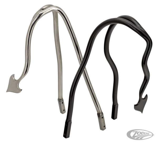 SISSY BARS 666 STYLE DEVILS TAIL 14" LUCIDATO PER SOFTAIL & TOURING - immagine 2