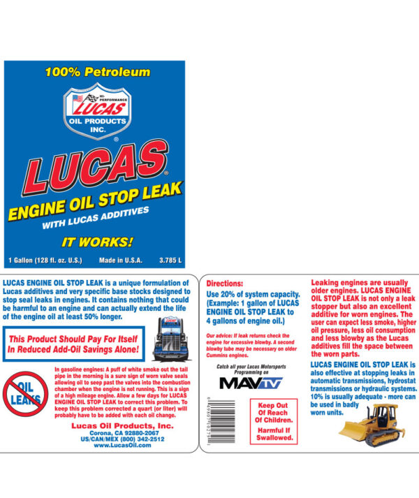 Engine Oil Stop Leak 1 Quart (946 ml) - Lucas oil - immagine 2