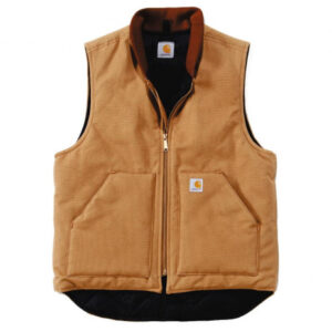 Relaxed Fit Firm Duck Insulated Rib Collar Vest Carhartt Brown