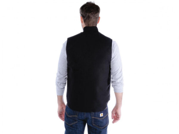 Relaxed Fit Firm Duck Insulated Rib Collar Vest Black - immagine 2