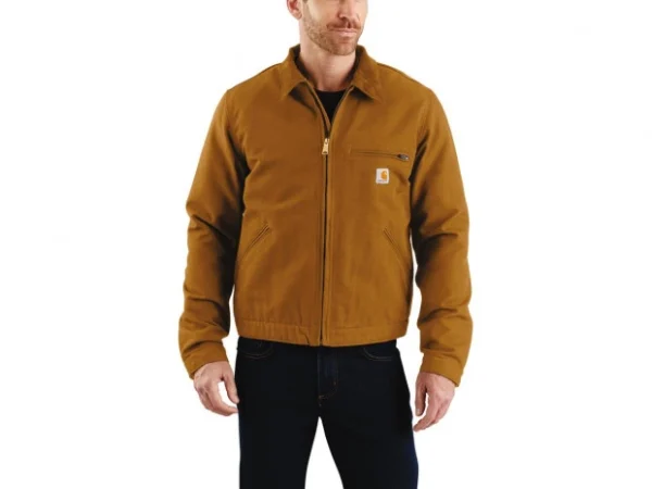 Relaxed Fit Duck Blanket-Lined Detroit Jacket Carhartt Brown
